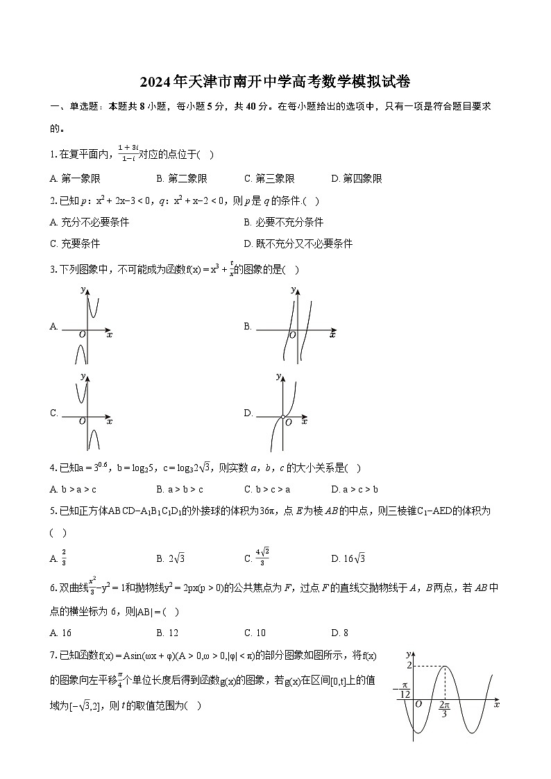 2024年天津市南开中学高考数学模拟试卷（含详细答案解析）第1页