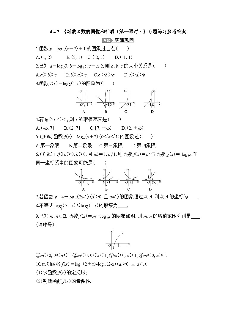新人教A版 高中数学必修第一册 4.2.2 《指数函数的图像和性质（第一课时）》专题练习（附答案）01