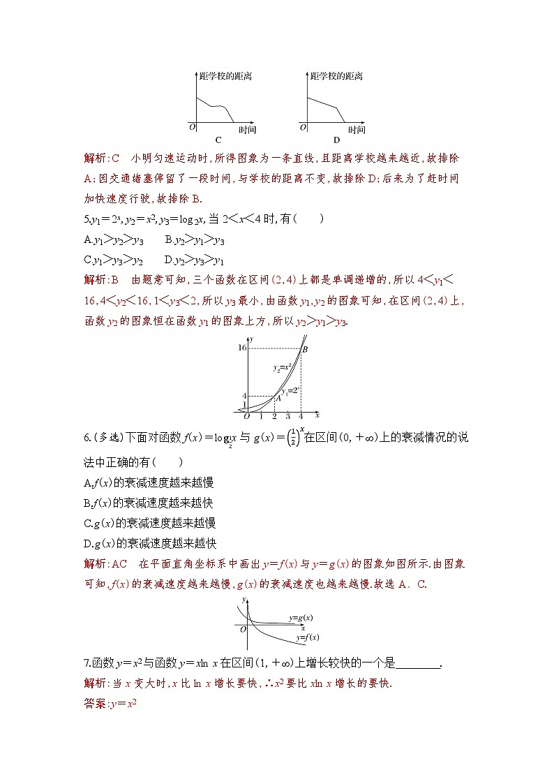 新人教A版 高中数学必修第一册 4.4.3 《不同函数增长的差异》专题练习（附答案）02