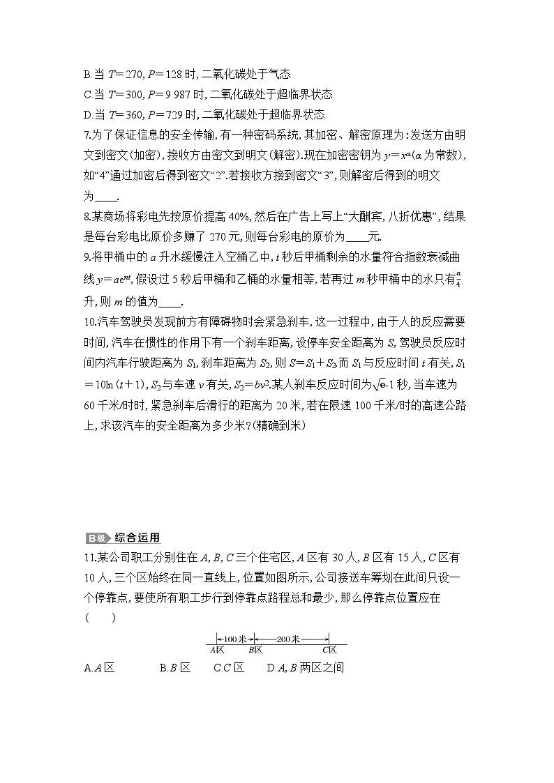 新人教A版 高中数学必修第一册 4.5.3 《函数模型的应用》专题练习（附答案）02