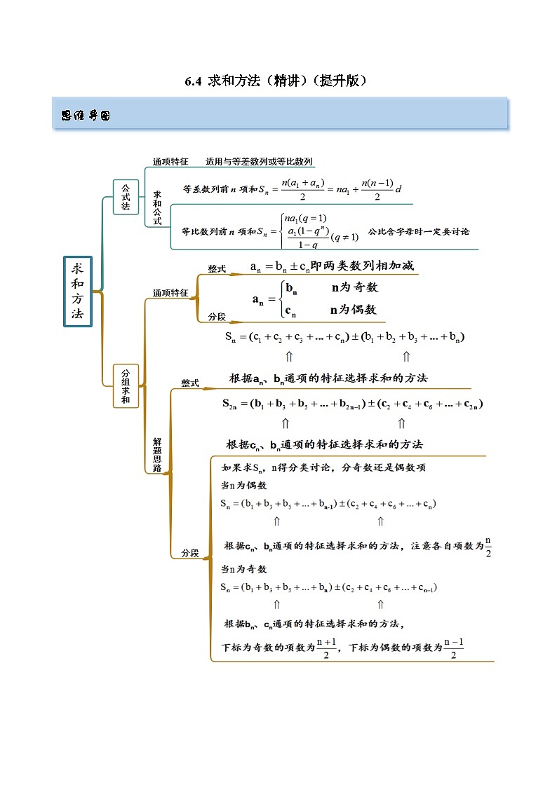 备战2024年高考数学一轮复习6.4求和方法(精讲)(原卷版+解析)01