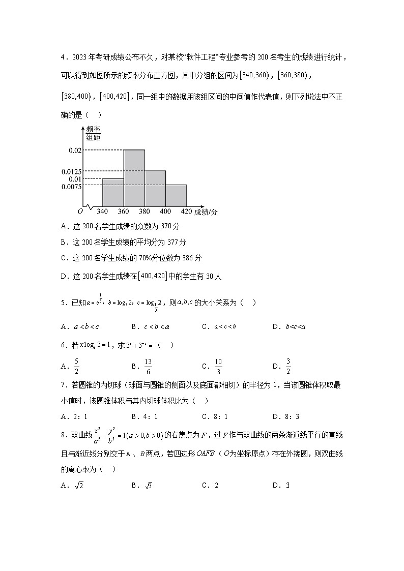 决战2024高考押题卷 数学（天津卷03）第2页