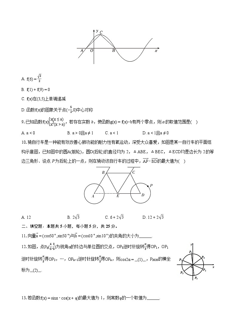 2023-2024学年北京市京郊绿色联盟四校联考高一（下）期中数学试卷-普通用卷02