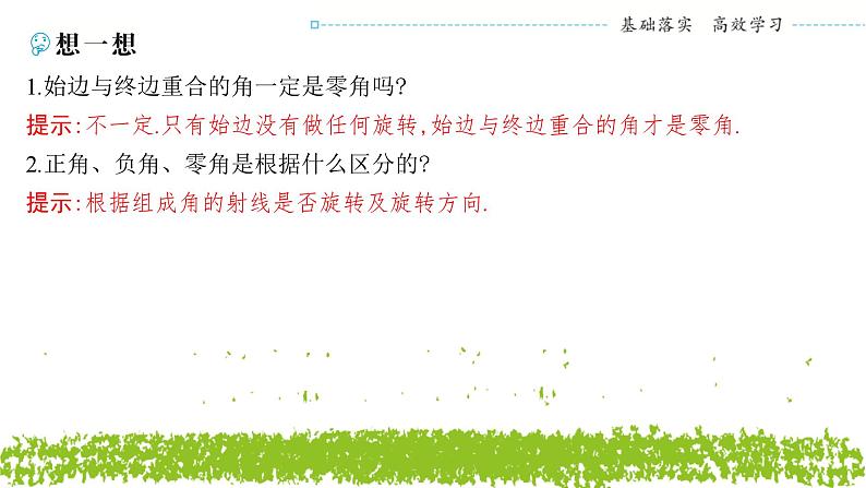 新人教A版 高中数学必修第一册 5.1.1《任意角》课件06
