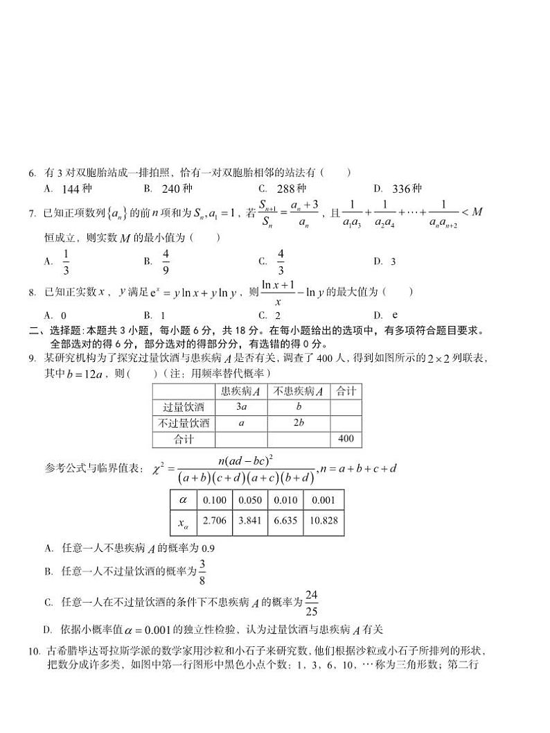 1号卷·A10联盟2022级高二下学期6月调研考数学试卷第2页