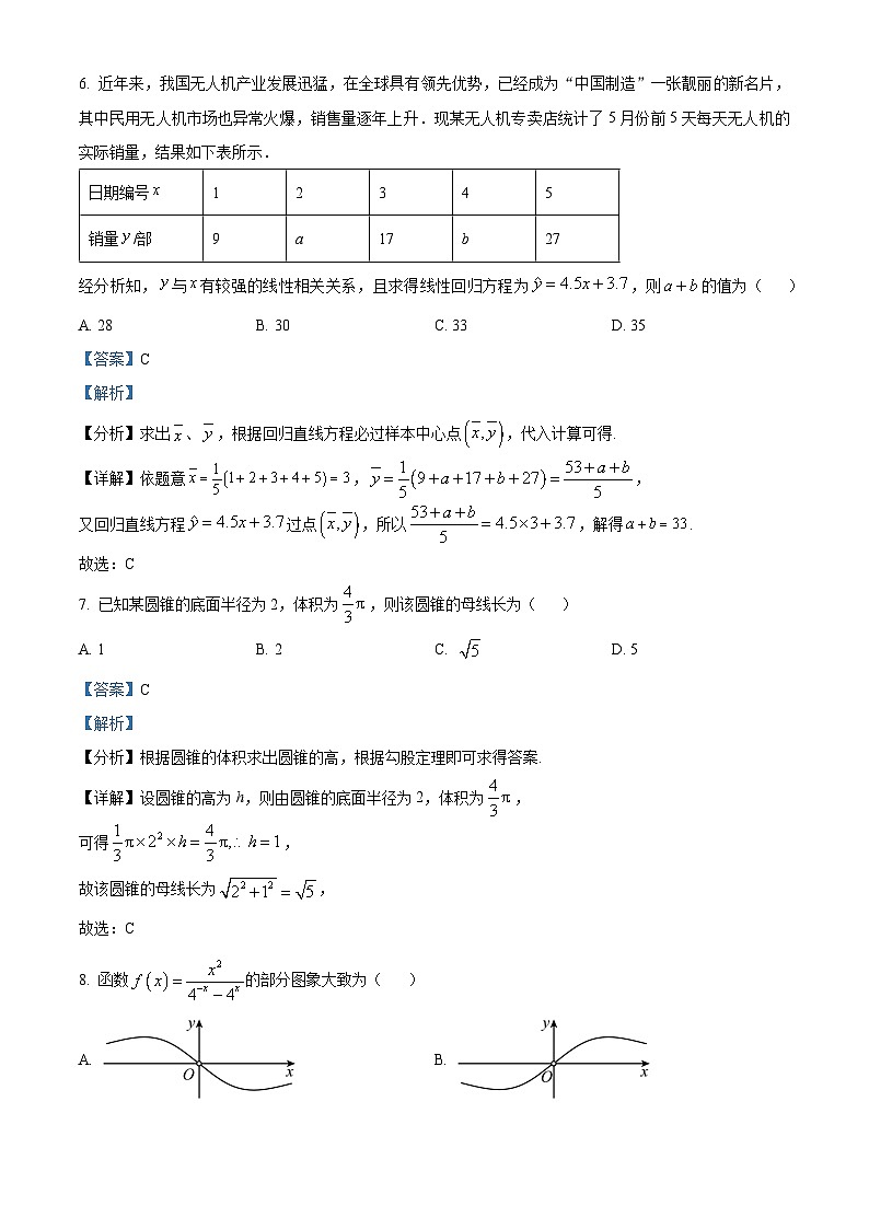 2024年数学（文）高考模拟试题含答案第3页