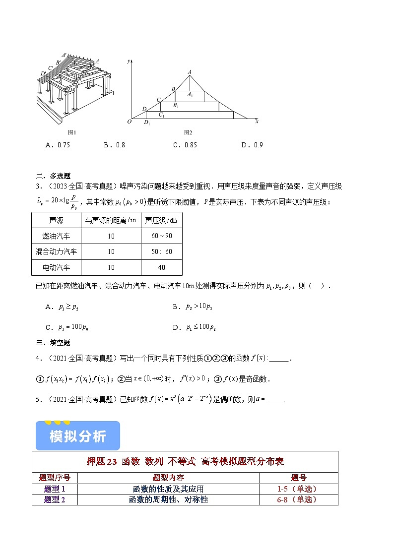 押题23 第1-6、9、12题 函数 数列 不等式（七大题型）（原卷版）-冲刺2024年高考数学考点押题模拟预测卷（新高考专用）第2页