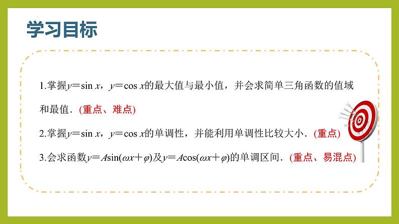 5.4.2 正弦、余弦函数的单调性与最值（第2课时）PPT+分层作业+答案解析03