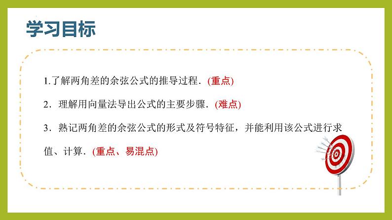 5.5.1两角差的余弦公式（第1课时）PPT+分层作业+答案解析03