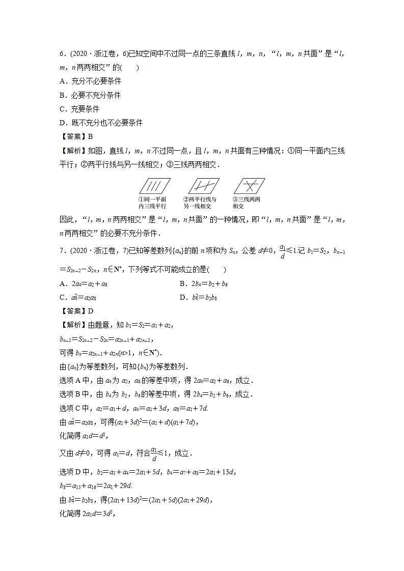 2020年全国统一高考数学试卷　浙江卷第3页
