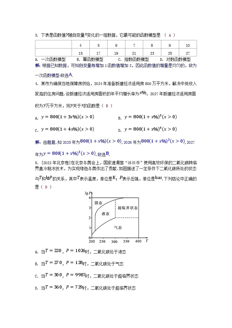 2025高考数学一轮课时作业第二章函数2.7函数的应用第2课时函数模型及其应用（附解析）第2页