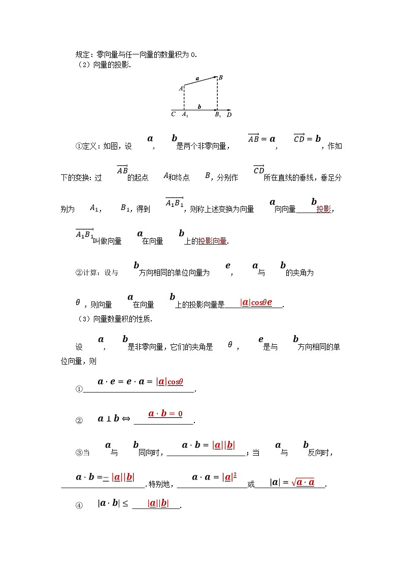 2025高考数学一轮知识必备练习第五章平面向量与复数5.3平面向量的数量积及平面向量的应用第2页