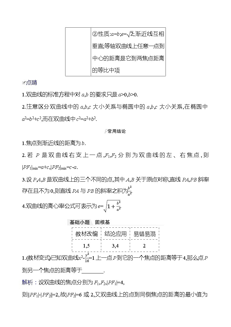 高考数学复习第九章　第六节　第一课时　双曲线的定义、标准方程及其几何性质（导学案）第3页