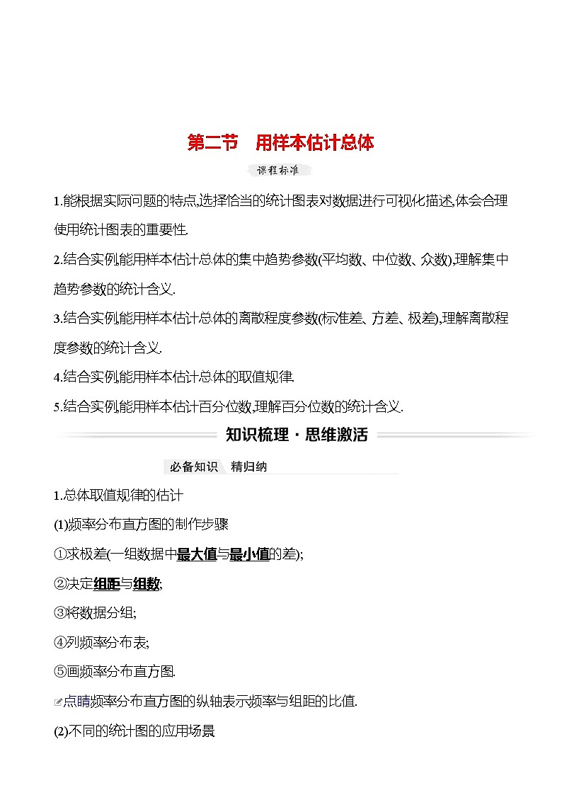 高考数学复习第十章　第二节　用样本估计总体（导学案）01