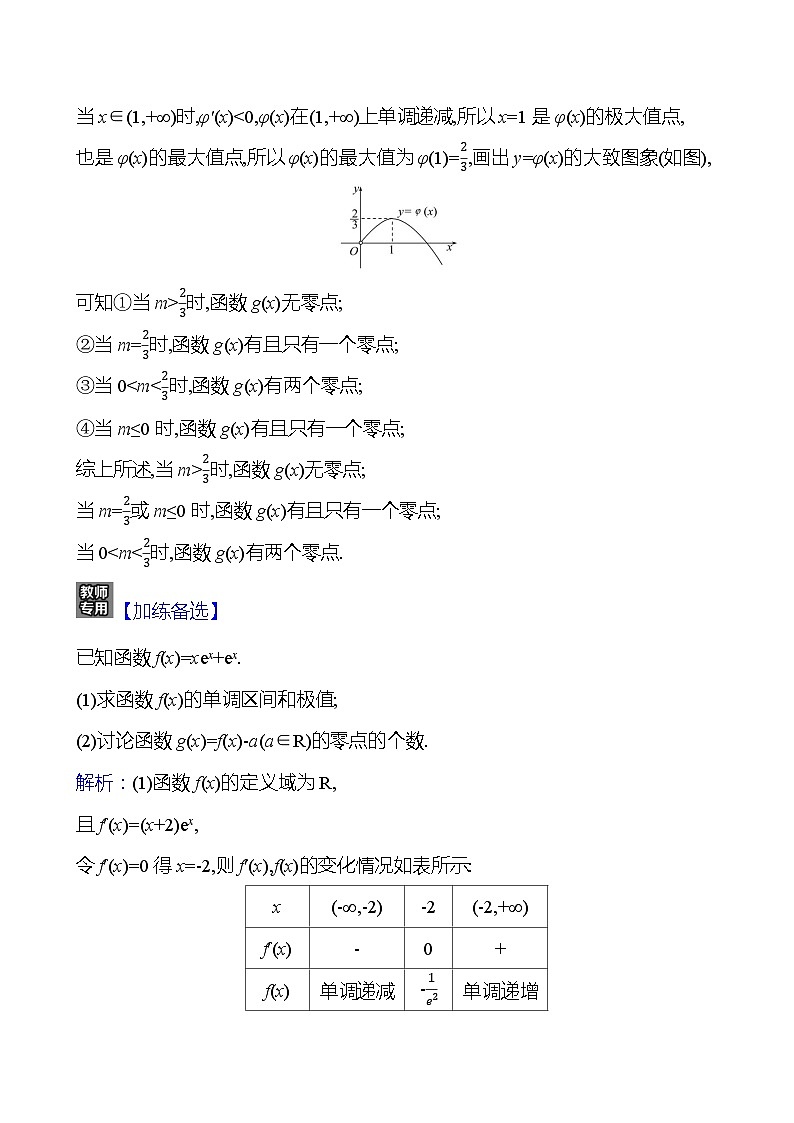 高考数学复习核心专题突破(一)　微专题2　利用导数研究函数的零点问题（导学案）第3页