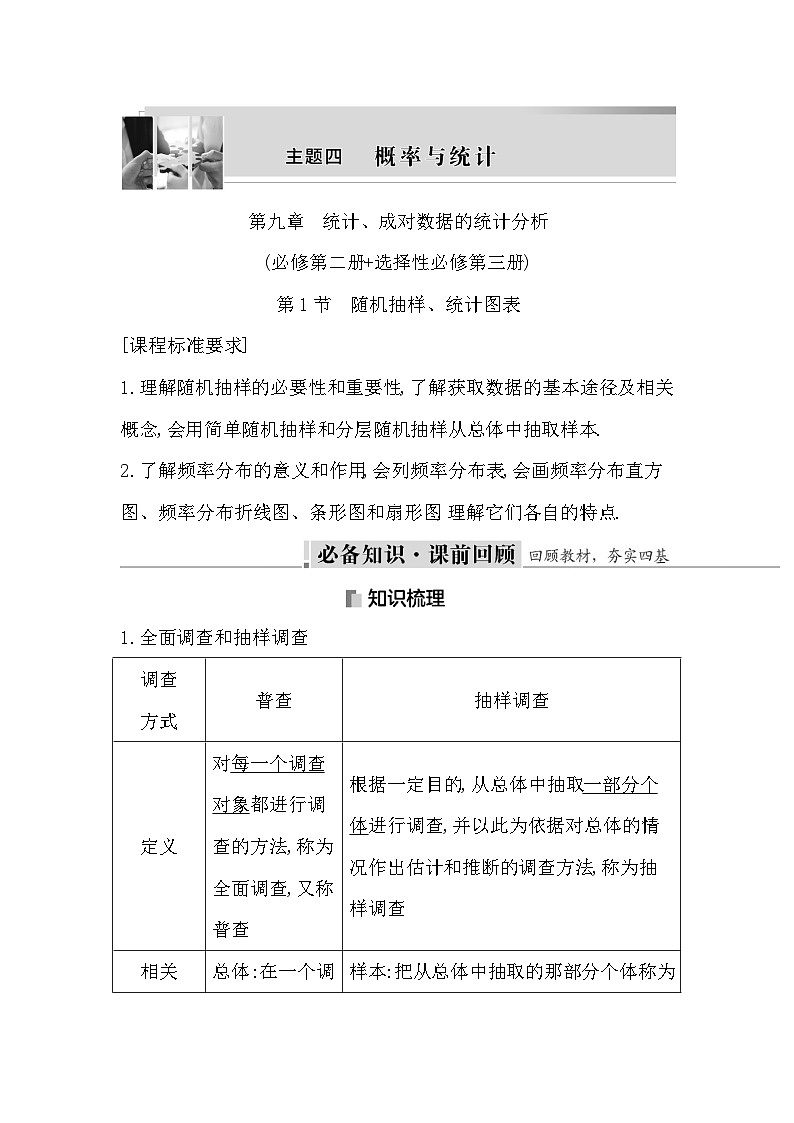 高考数学第一轮复习复习第1节　随机抽样、统计图表（讲义）第1页