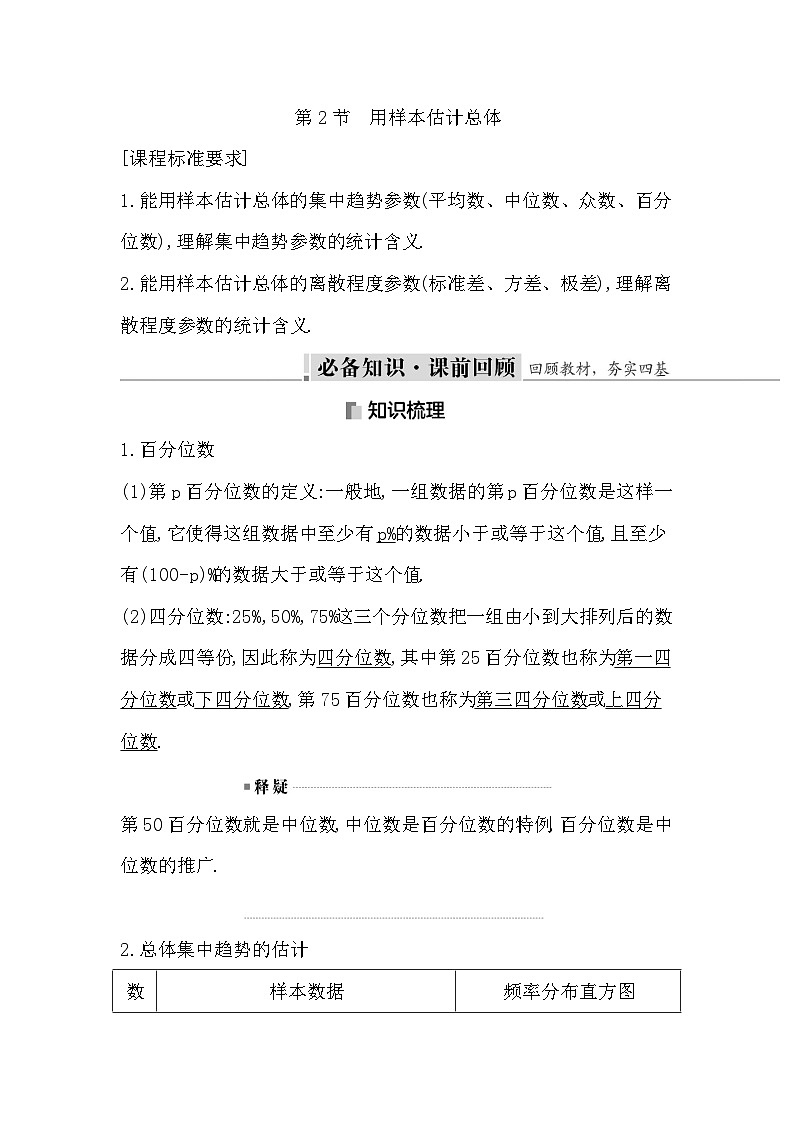 高考数学第一轮复习复习第2节　用样本估计总体（讲义）第1页