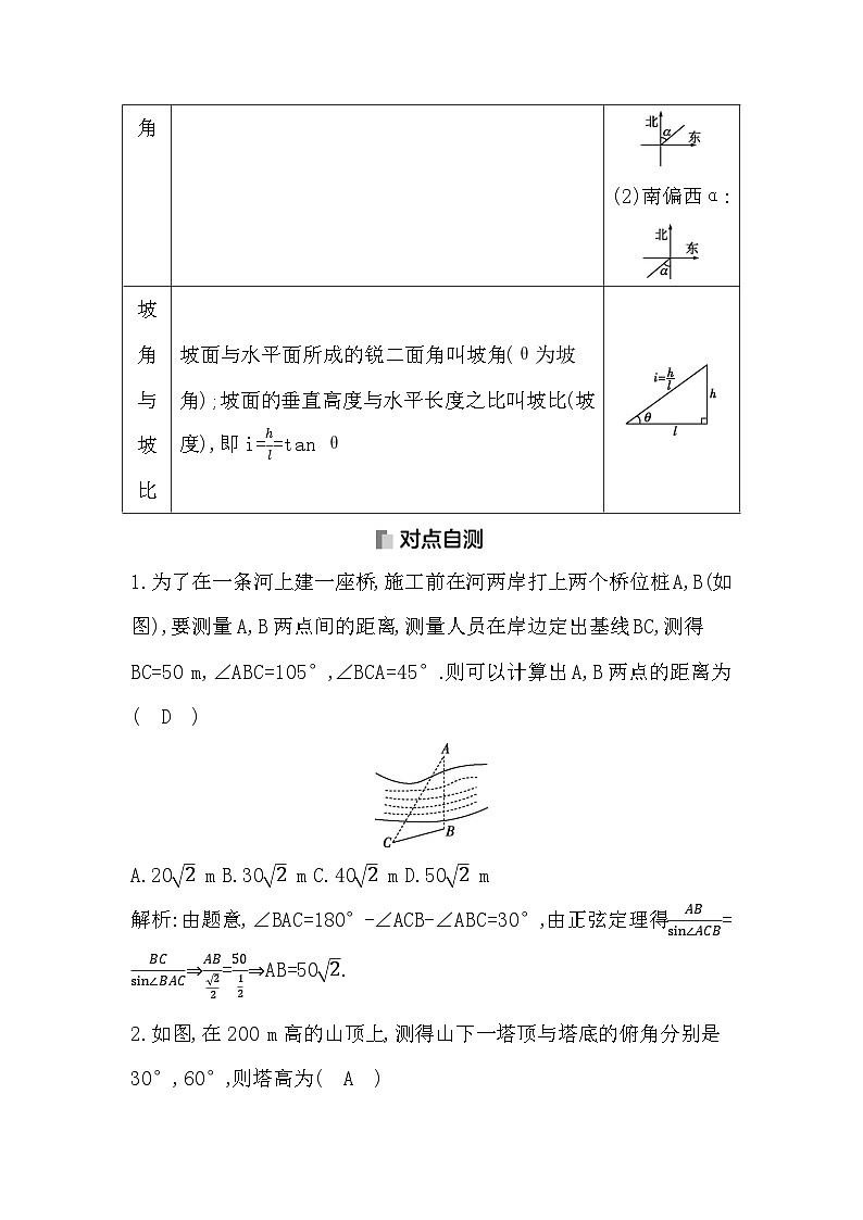 高考数学第一轮复习复习第5节　解三角形的综合应用（讲义）02