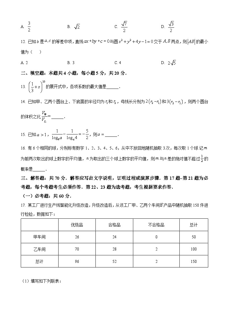 2024年高考全国甲卷数学(理)真题（原卷版）03