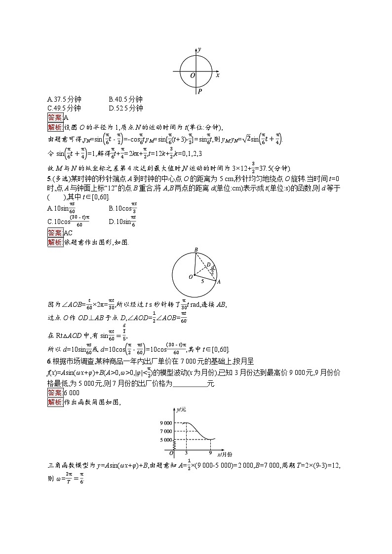 2025届人教新高考高三数学一轮复习考点规范练24三角函数模型的应用Word版附解析02