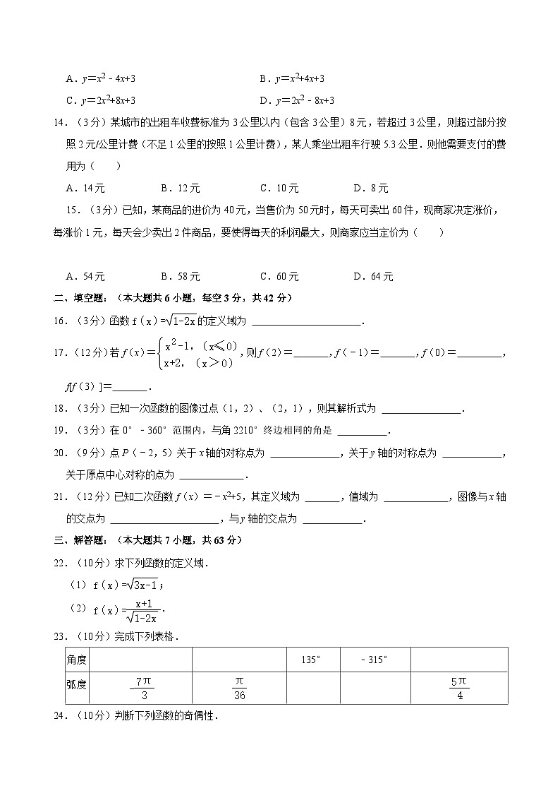 2023-2024学年四川省成都市友爱职业技术学校单招班高一（下）期中数学试卷第2页
