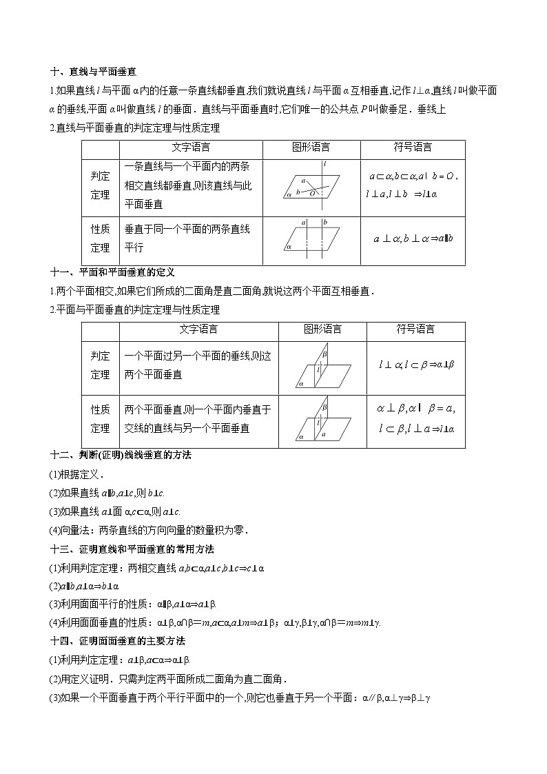 新人教版高二暑期数学衔接第03讲空间直线、平面的平行与垂直讲义(学生版+解析)第3页