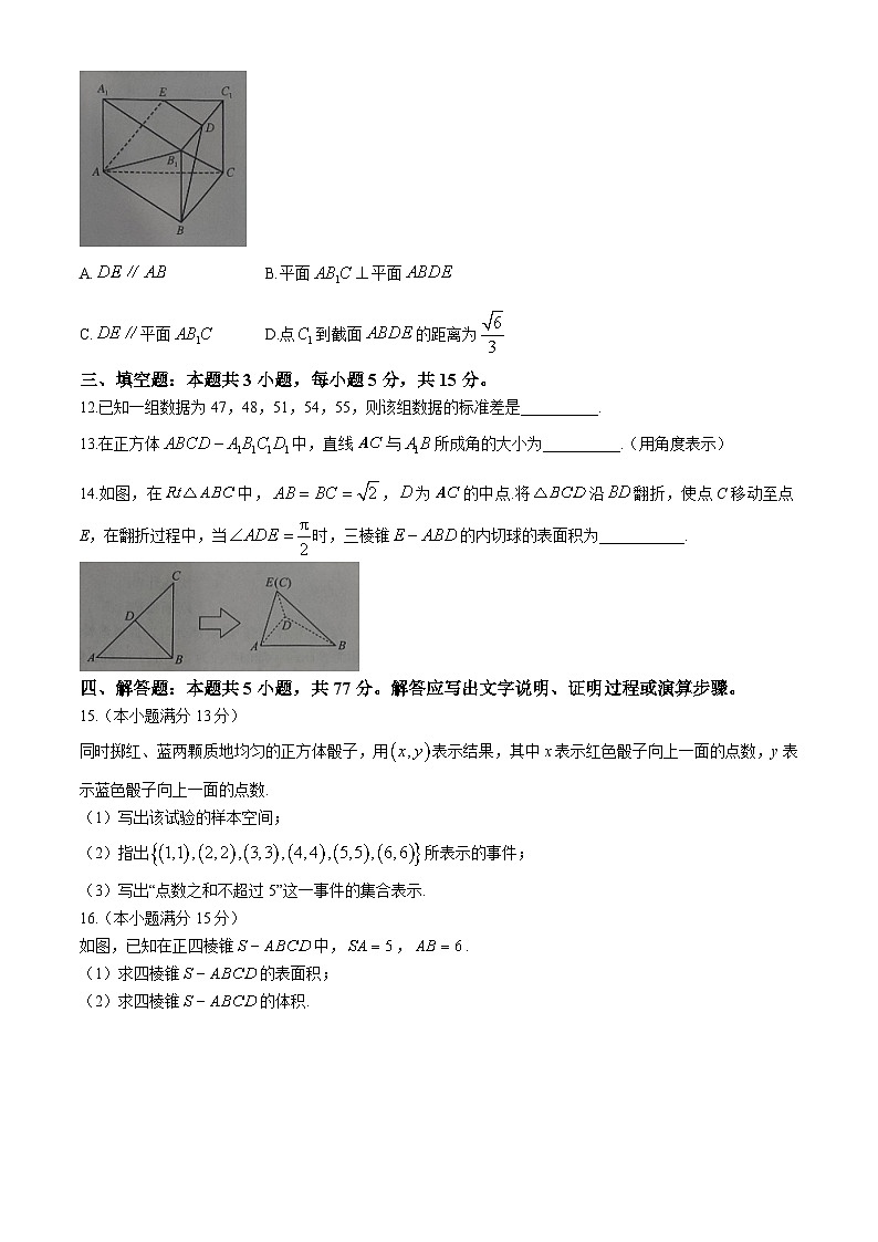 2024洛阳强基联盟高一下学期5月月考试题数学含解析03