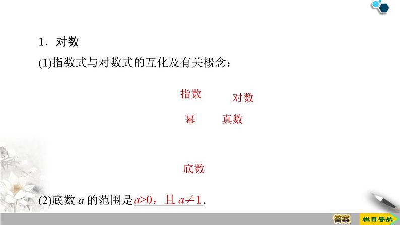 人教版高中数学必修第一册4.3 4.3.1　对数的概念 （课件）04