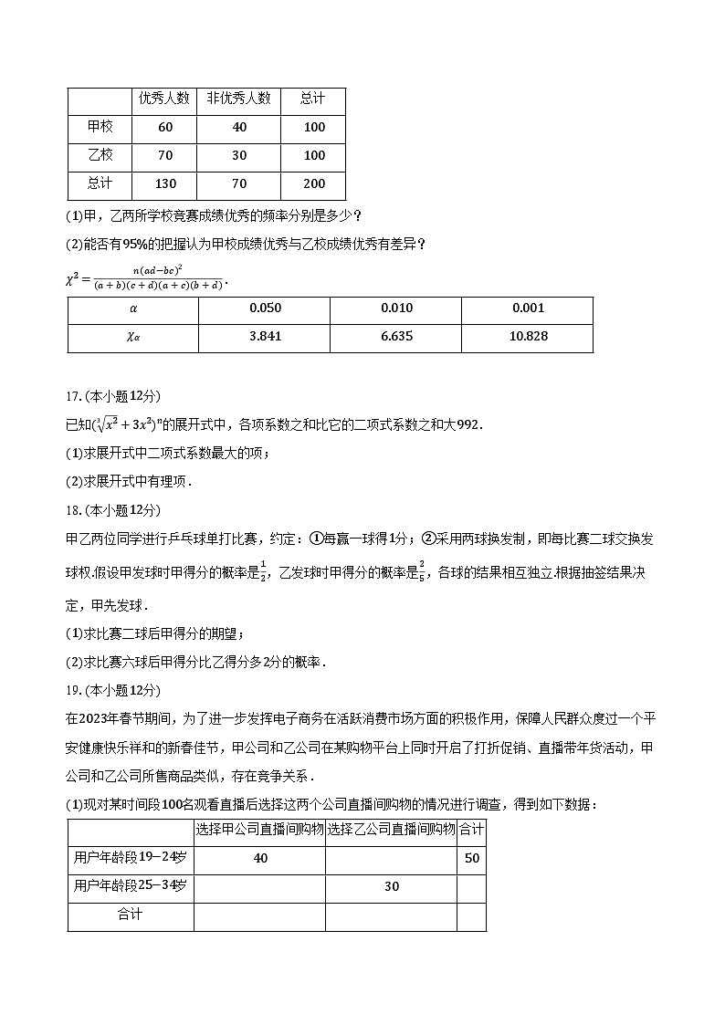 2023-2024学年湖南省岳阳市岳汨联考高二（下）月考数学试卷（5月份）（含解析）第3页