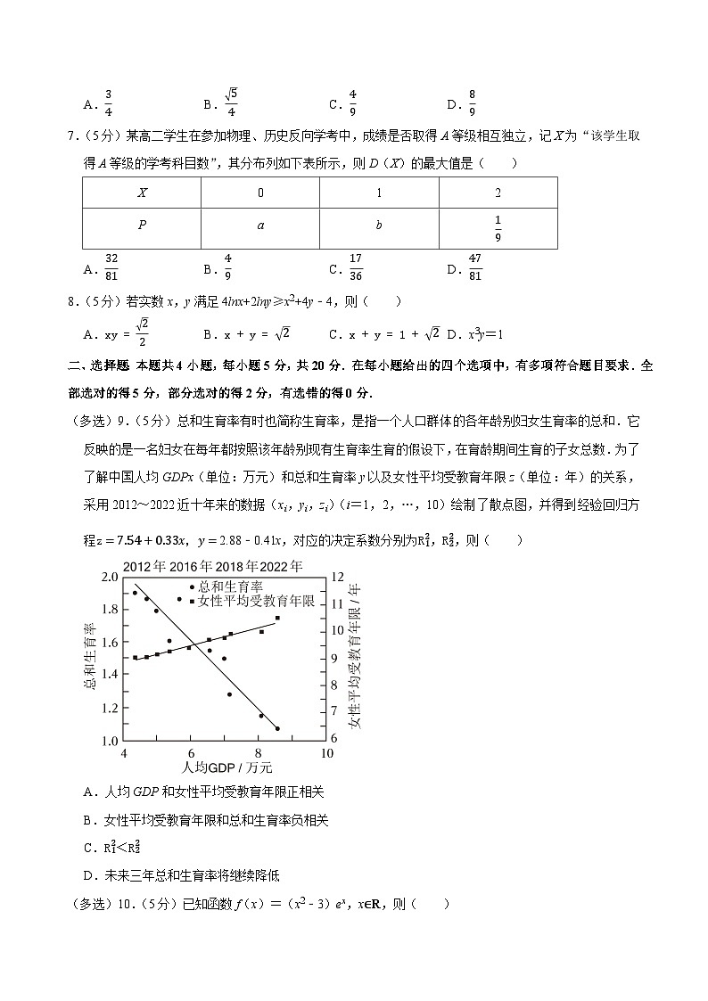 2022-2023学年福建省厦门一中高二（下）期末数学试卷02
