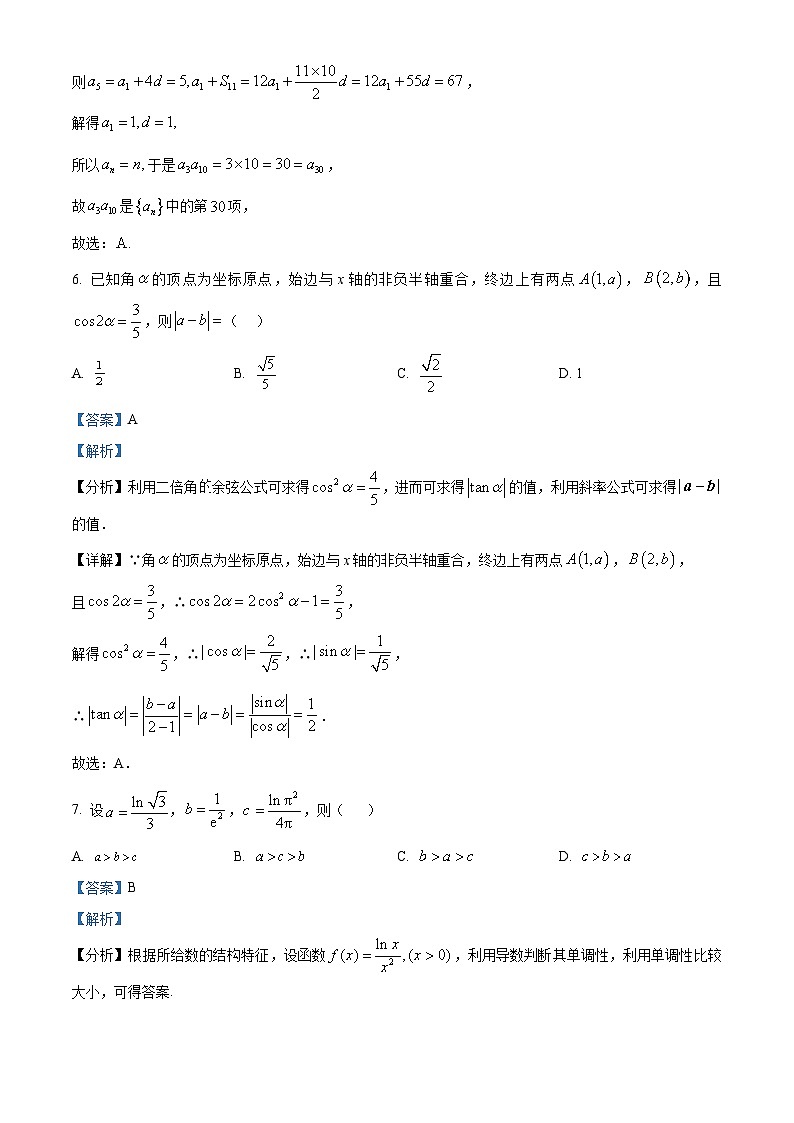 福建省福州延安中学2024届高三下学期第一次模拟数学试卷（Word版附解析）03