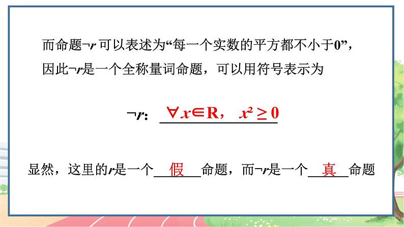 高中数学RJB必修第一册 1.2.2 全称量词命题与存在量词命题的否定 PPT课件第7页