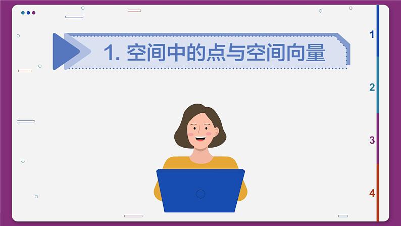 高中RJB数学选择性必修第一册 1.2.1空间中的点、直线与空间向量 PPT课件第3页