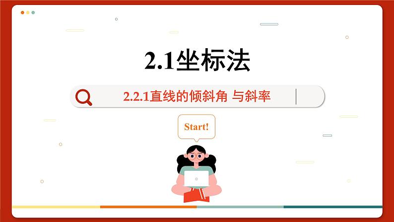 高中RJB数学选择性必修第一册 2.2.1直线的倾斜角 与斜率 PPT课件第1页