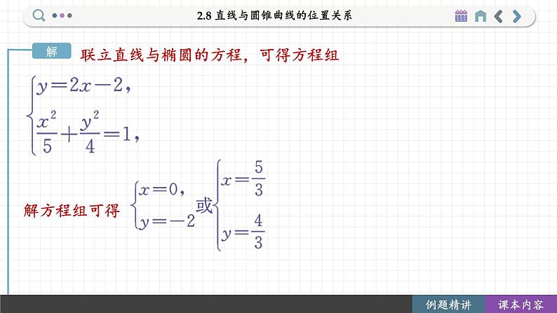 高中RJB数学选择性必修第一册 2.8 直线与圆锥曲线的位置关系 PPT课件06