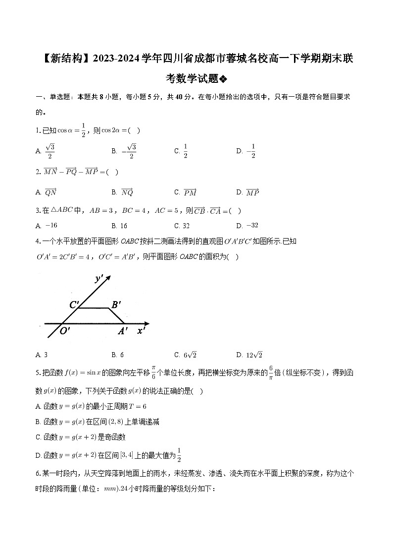 四川省成都市蓉城名校2023-2024学年高一下学期期末联考数学试题第1页