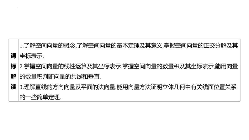 2025届高考数学一轮复习 第八章 -第五节 空间向量及其运算课件03