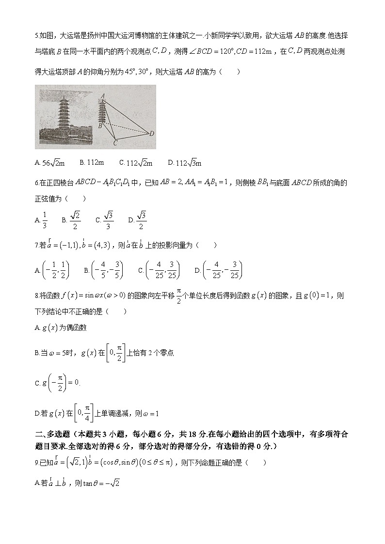 四川省绵阳市三台中学校2023-2024学年高一下学期期末适应性考试数学试题02