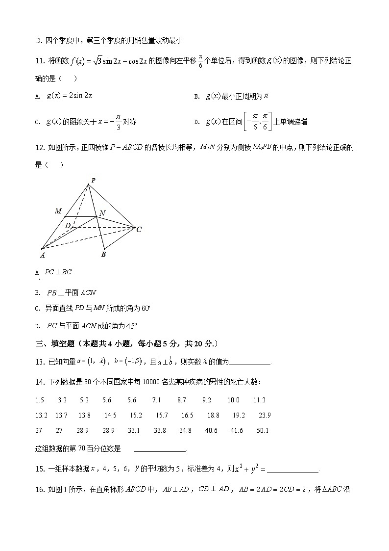 【期末真题】人教版高一下学期期末数学真题检测02（原卷版）第3页