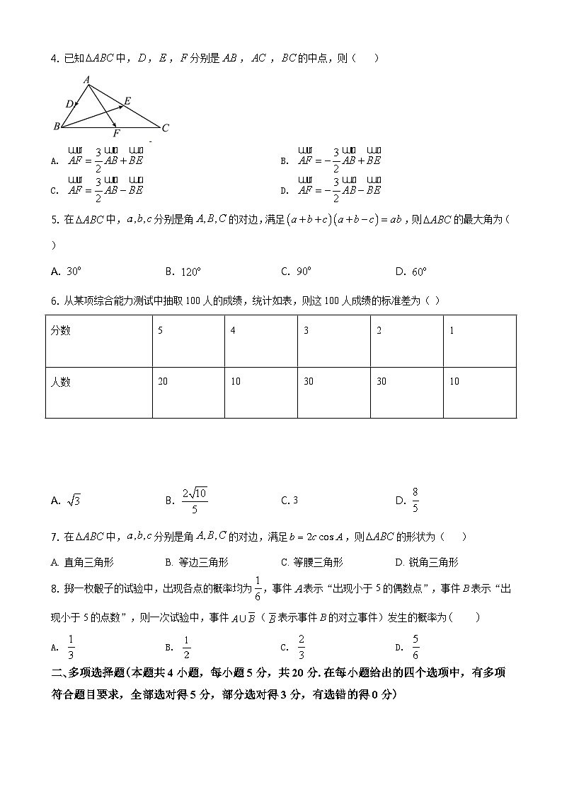【期末真题】人教版高一下学期期末数学真题检测09（原卷版）第2页