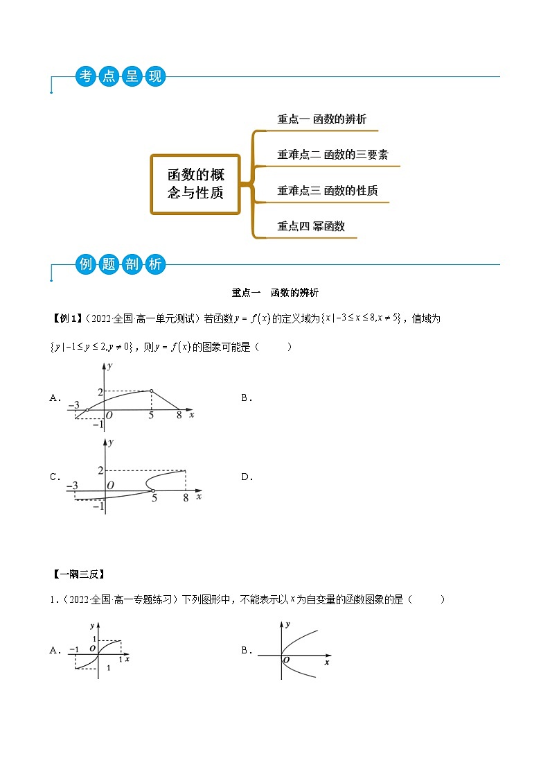 高一数学一隅三反系列(人教A版必修第一册)第3章函数的概念与性质章末重难点归纳总结(原卷版+解析)第2页