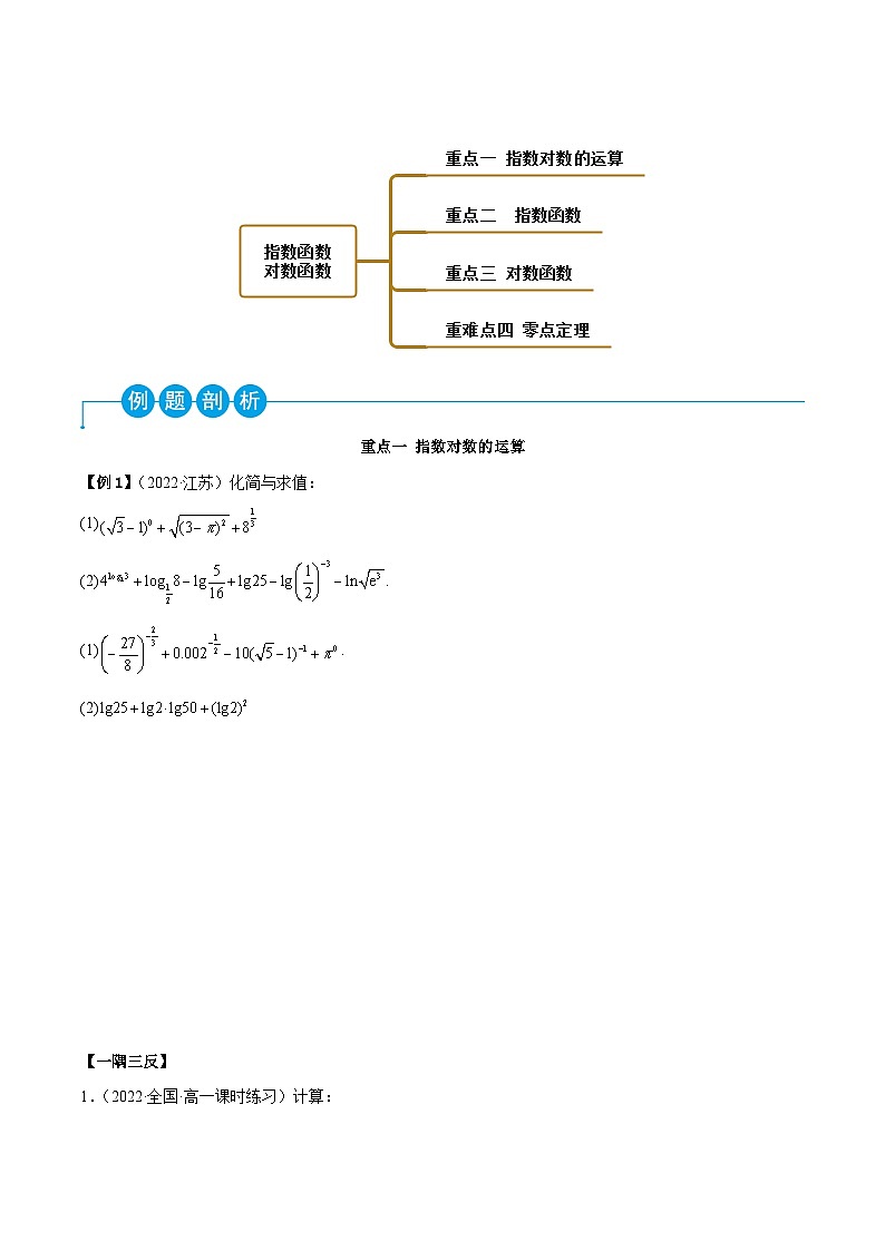 高一数学一隅三反系列(人教A版必修第一册)第4章指数函数与对数函数章末重难点归纳总结(原卷版+解析)02