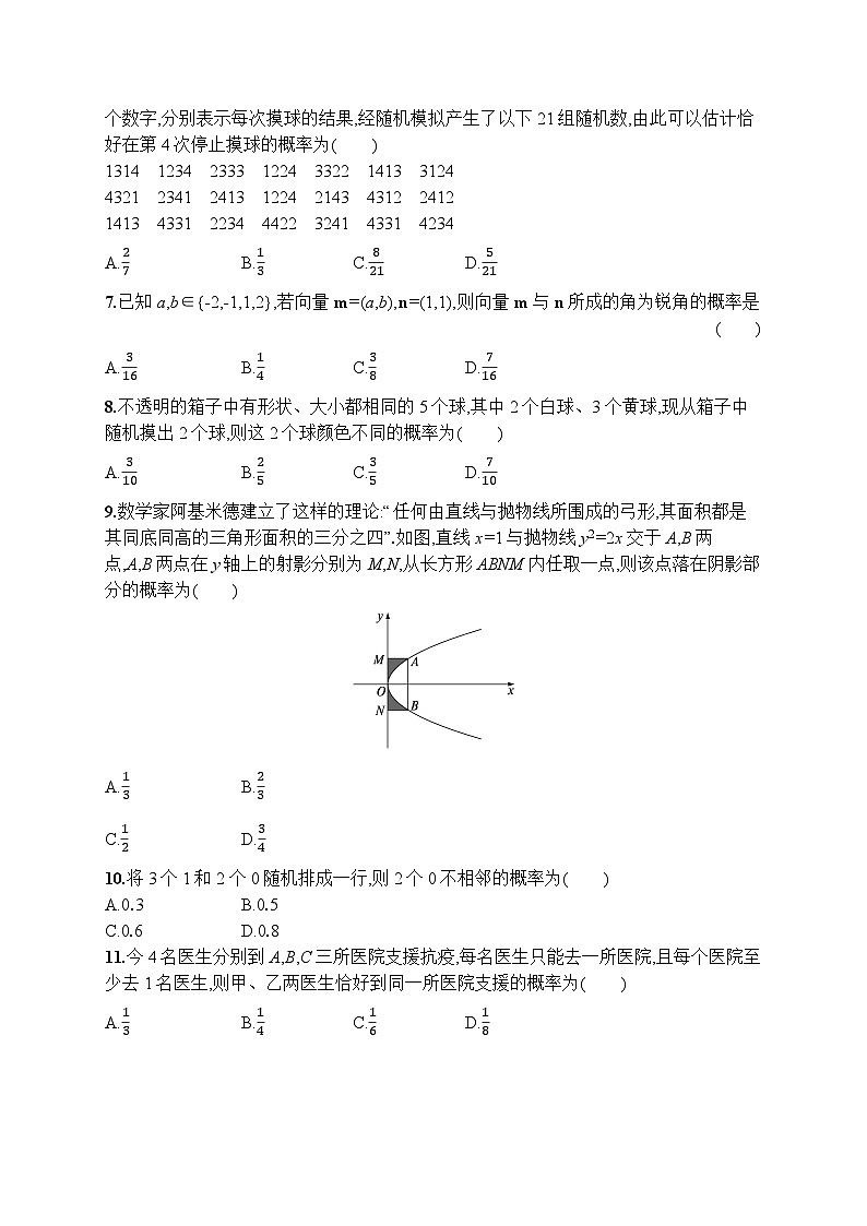 高考第一轮文科数学（人教A版）单元质检卷十一　概率第2页