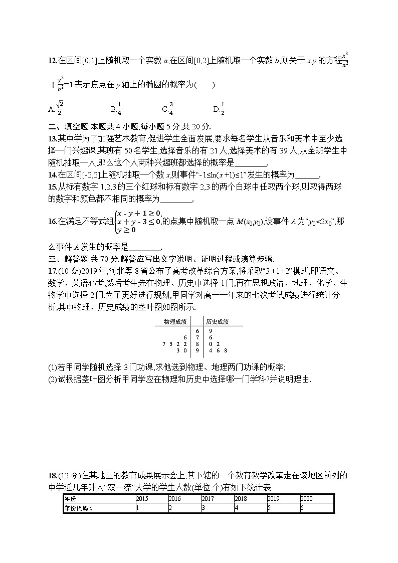 高考第一轮文科数学（人教A版）单元质检卷十一　概率第3页