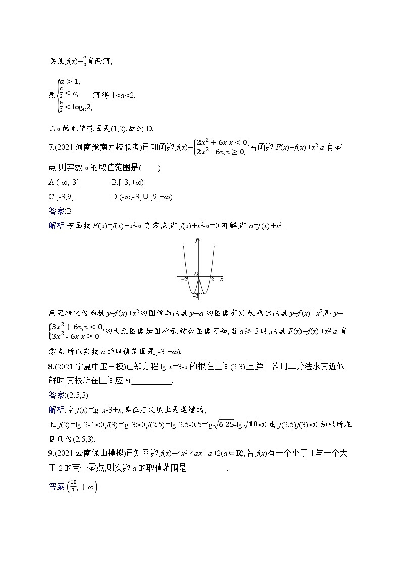 北师大版高考第一轮理科数学(适用于老高考旧教材)课时规范练12　函数与方程第3页