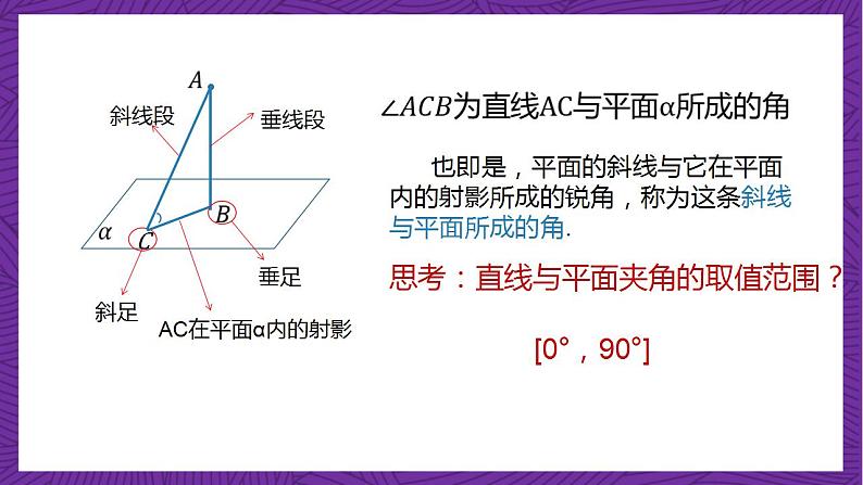 人教B版高中数学选择性必修第一册1.2.3《直线与平面的夹角》课件+分层练习06