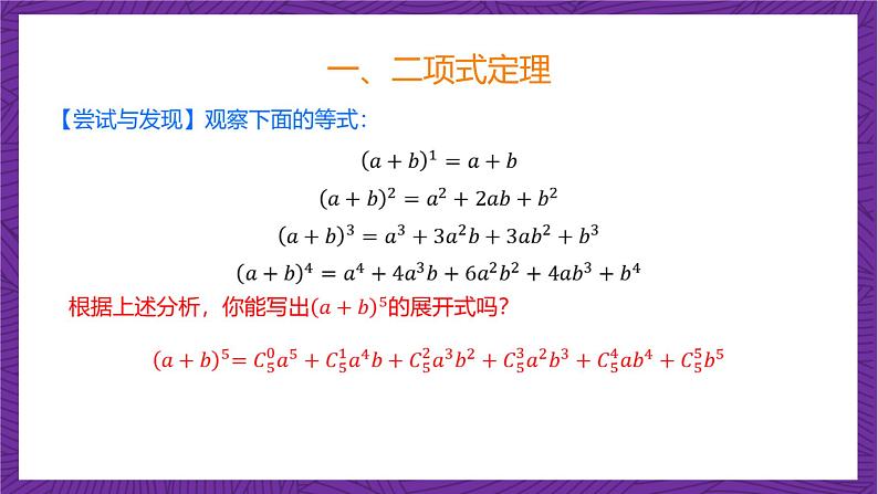 人教B版高中数学选择性必修第二册3.3《二项式定理与杨辉三角  二项式定理》（第1课时）（同步课件）第6页
