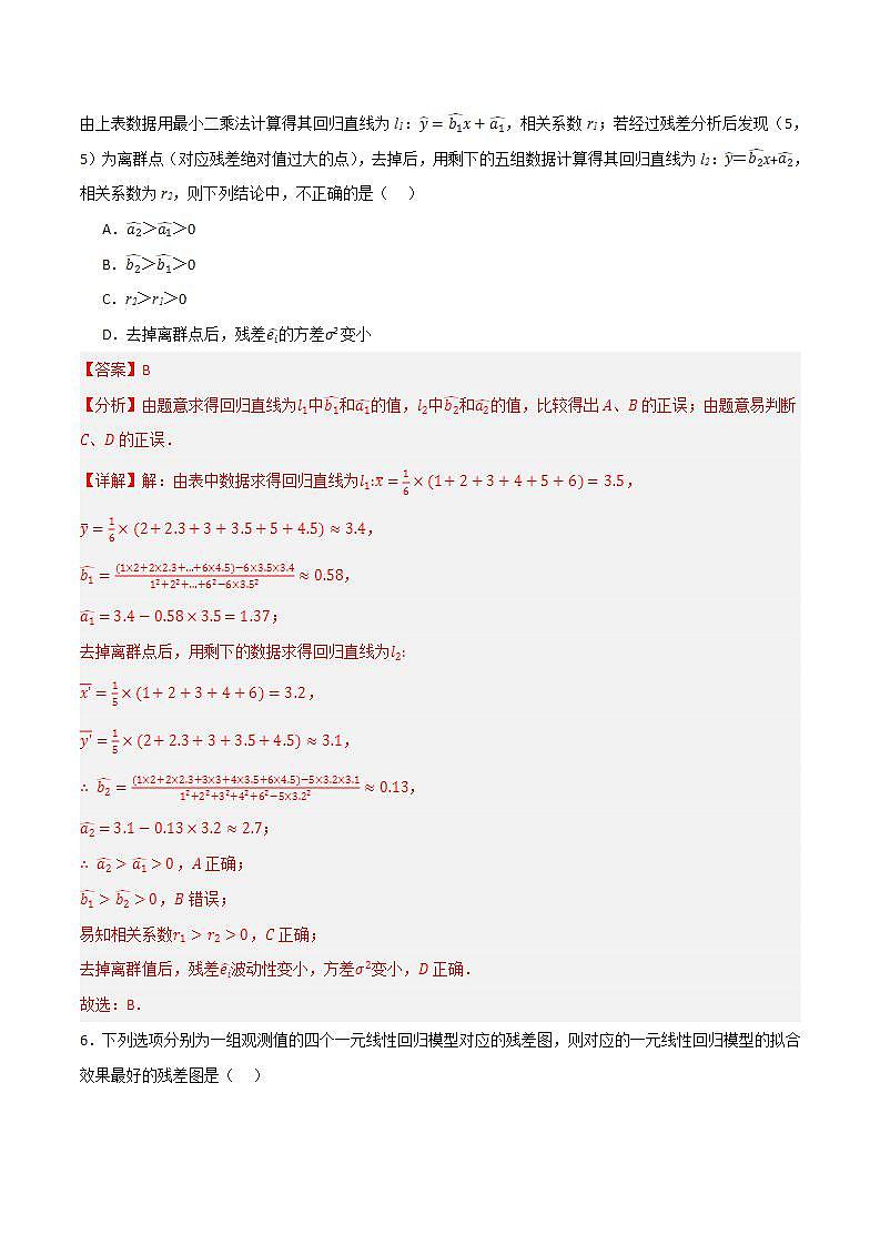 人教B版高中数学选择性必修第二册4.3.1《一元线性回归模型》课件+分层练习03