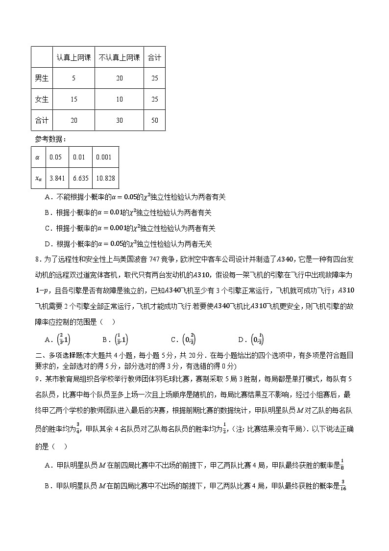 人教B版高中数学选择性必修第二册第四章 《概率与统计单元测试》单元测试03