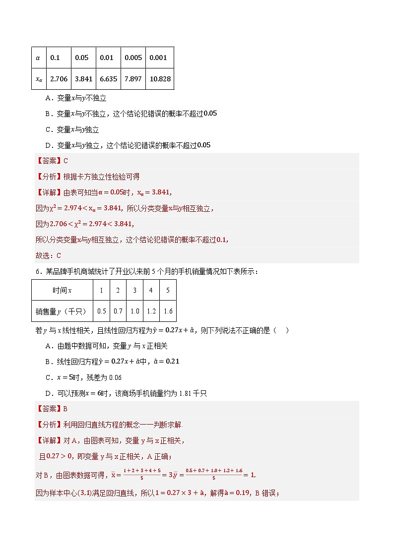 人教B版高中数学选择性必修第二册第四章 《概率与统计单元测试》单元测试03